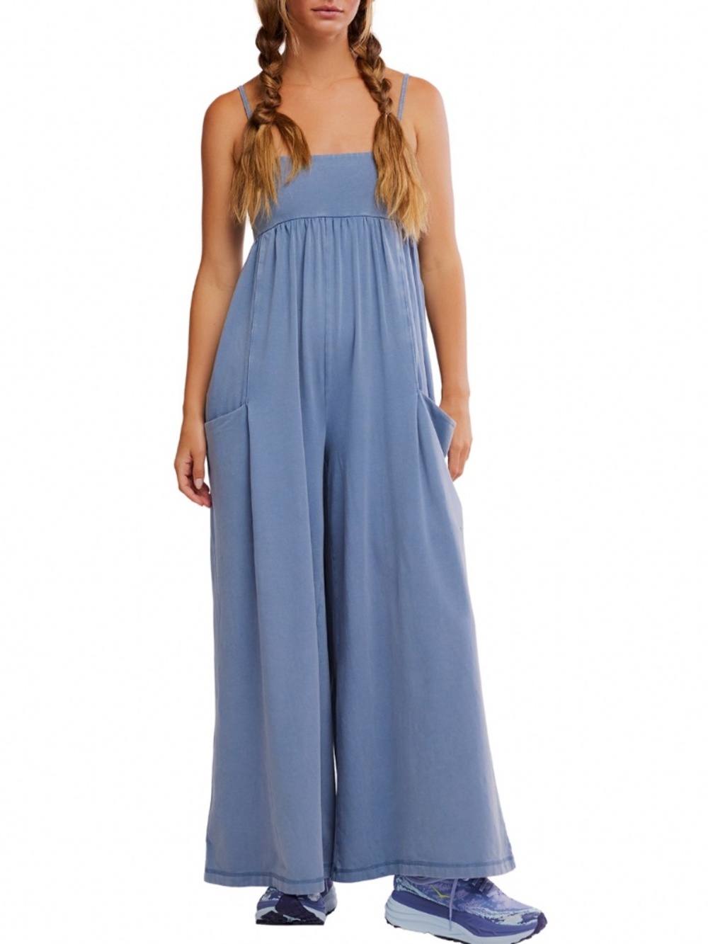 FP Movement by FP Hot Shot Strappy Onesie in Blue Ash sz M NWT $80R